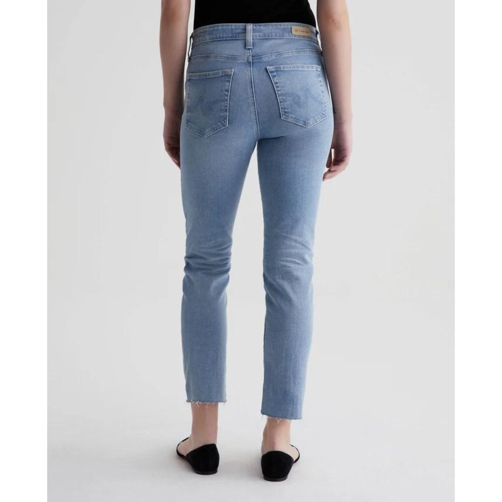 AG Adriano Goldschmied Mari Crop High Rise Slim Straight Jeans Blue Size 24 - Picture 3 of 8